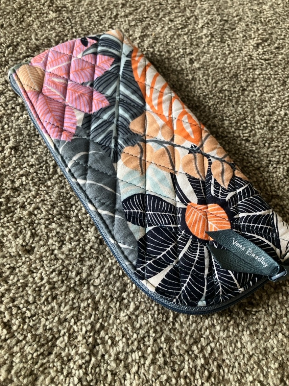 VERA BRADLEY PENCIL CASE/POUCH PALM FLORAL PATTERN DESIGN